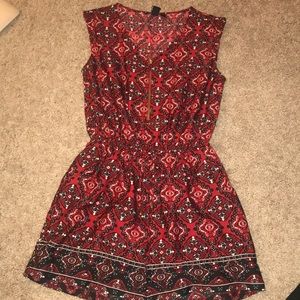 Red Pattern Romper
